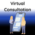 Virtual consultation illustration with two women and a large smartphone chat screen